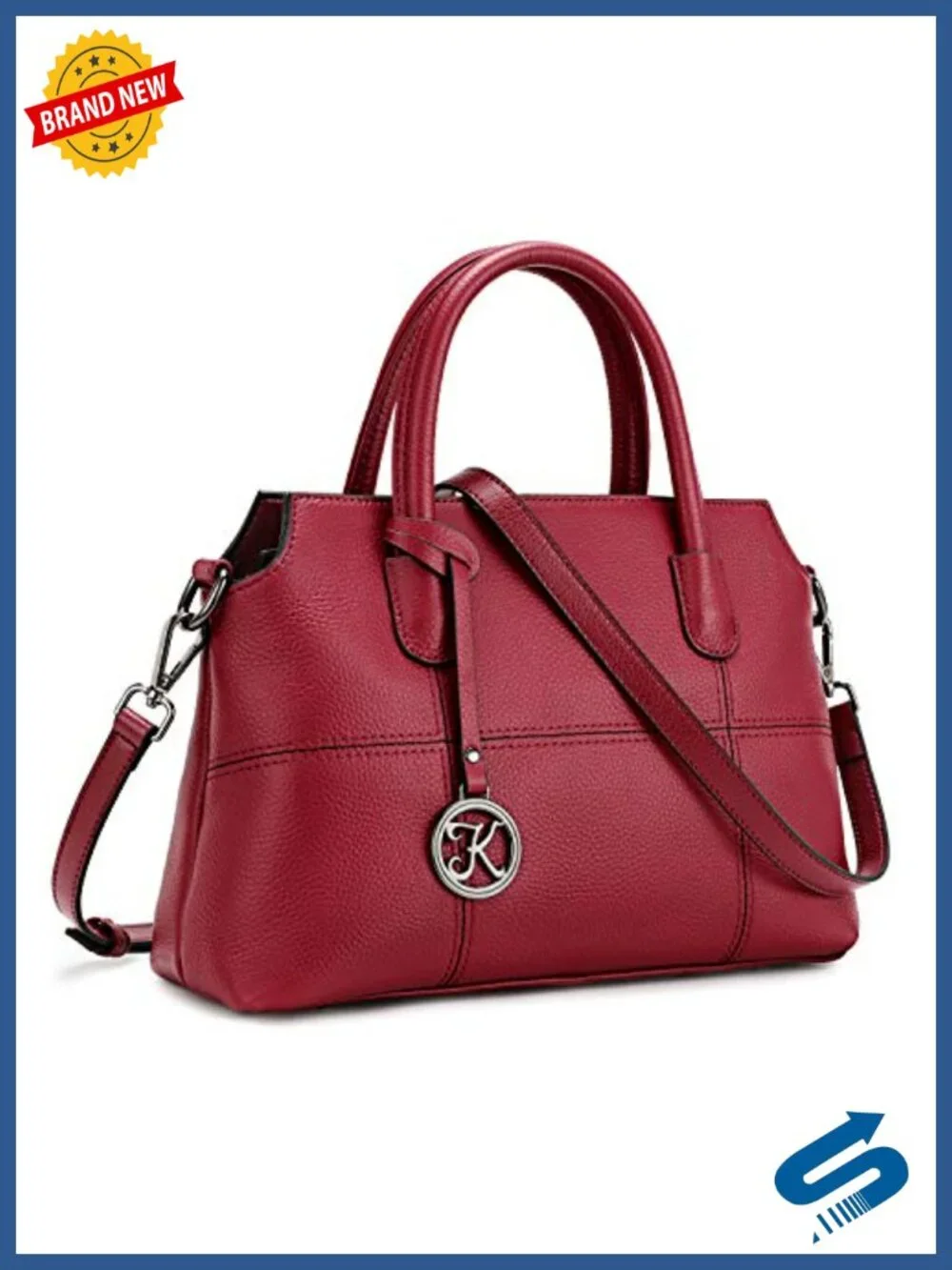 Top Grain Pebbled Cowhide Leather Hobo Bag with Removable Strap, Versatile
